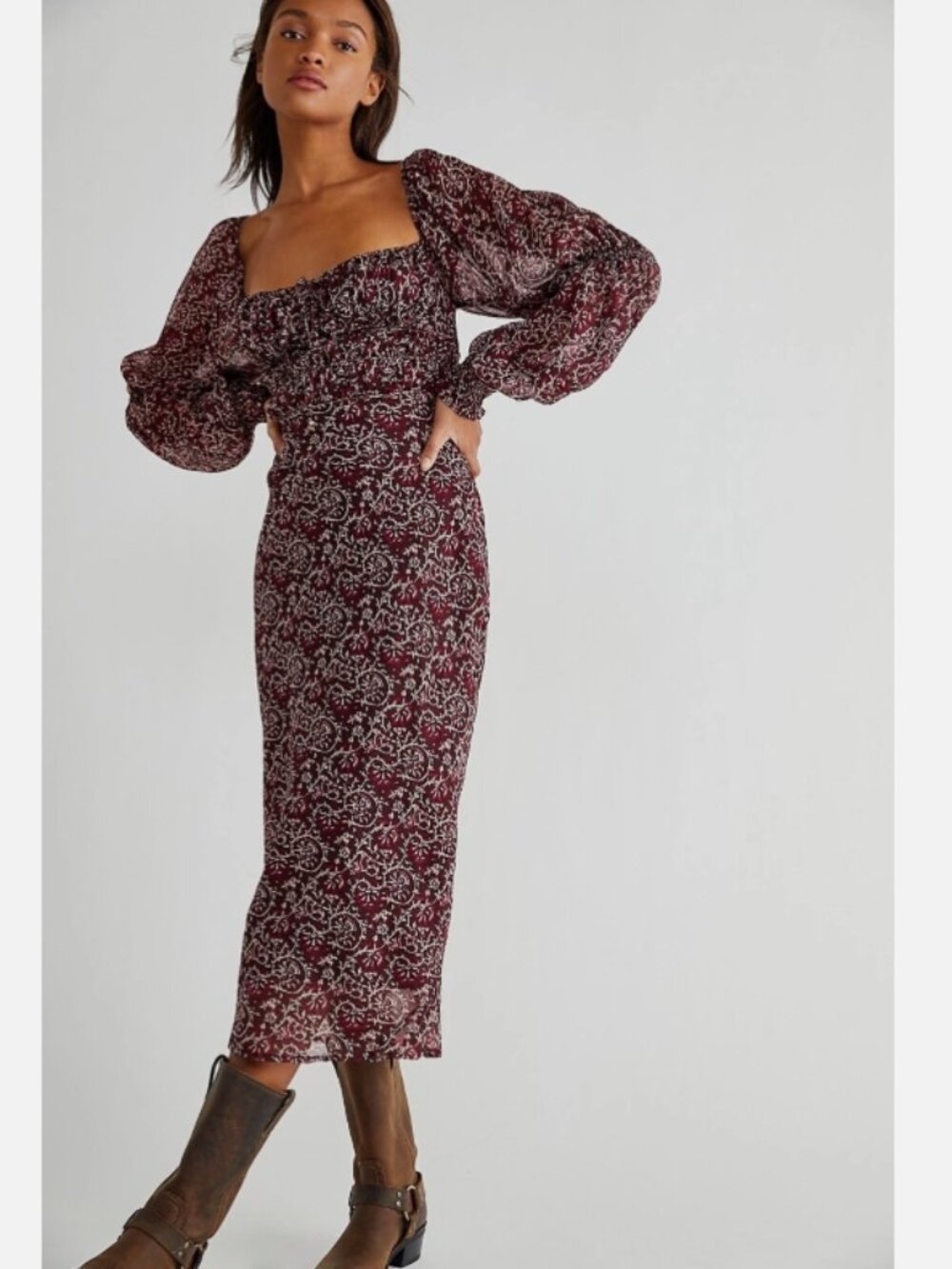 New Free People glow up Midi Dress Size Small MSRP: $168